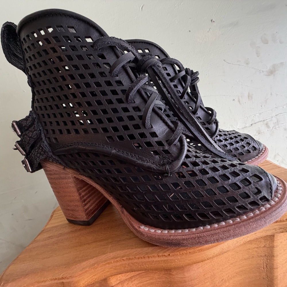 Freebird Black Cutout Heeled Boots